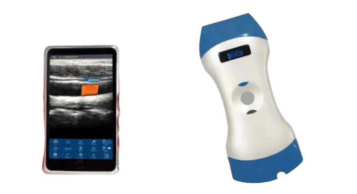 128 Element Dual Head Wireless Handheld Ultrasound Probe — One Probe for Deep Imaging, Superficial Imaging and Point-of-Care Diagnosis