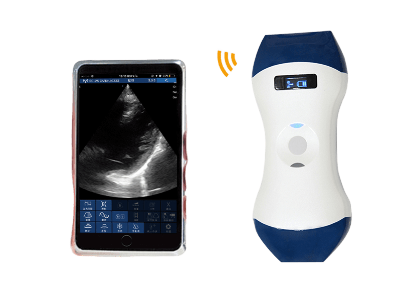 FDA CE ISO13485 Palm Size Wireless Handheld Ultrasound Probe with Phased Array and Linear Dual Head for POCUS